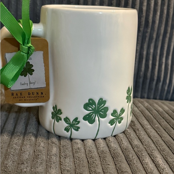 Rae Dunn White and Green 'Oh So Lucky' Mug - Picture 2 of 5